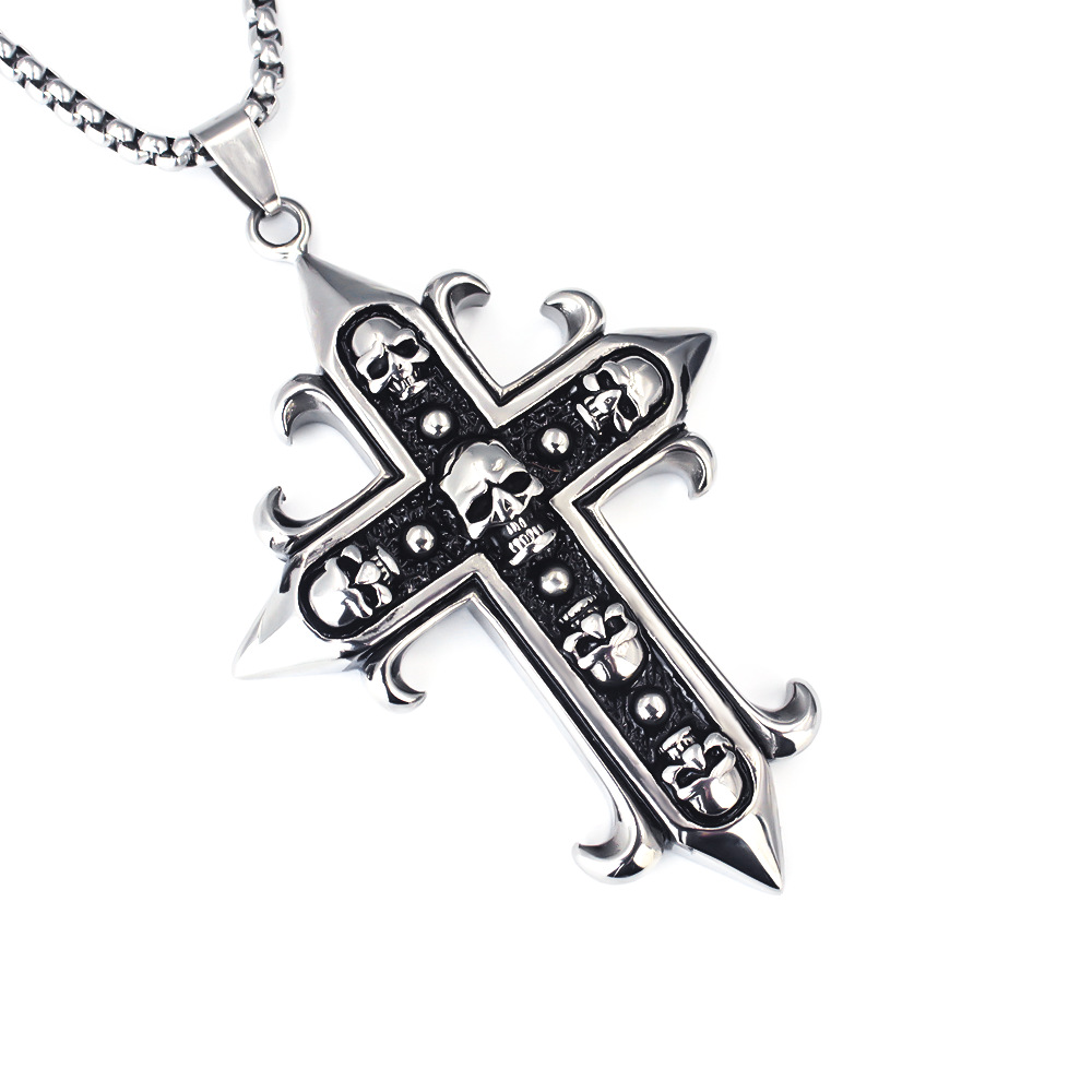 Men's Vintage Skull And Tiger Head Chain Necklace For Men_voghion.com
