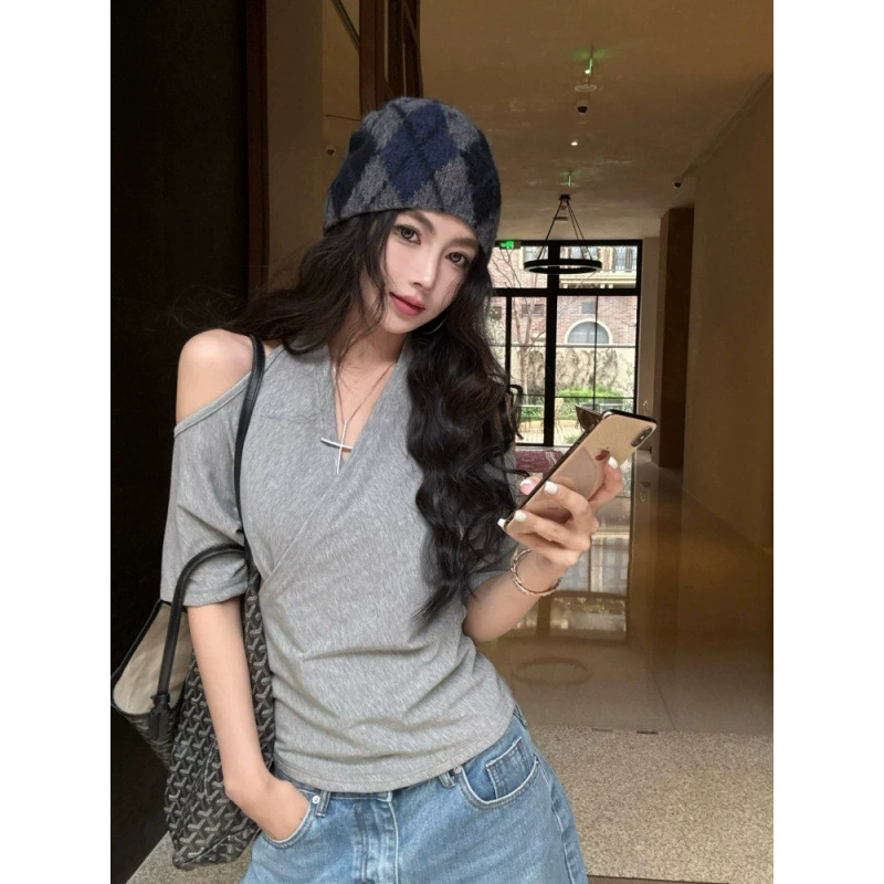 На самом деле выстрел ~ Горячая девушка футболка с короткими рукавами для женской весны