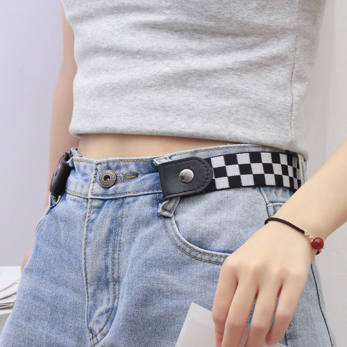 Jeans belt seamless elastic men's all-match invisible elastic women's punch-free decorative ins style lazy belt