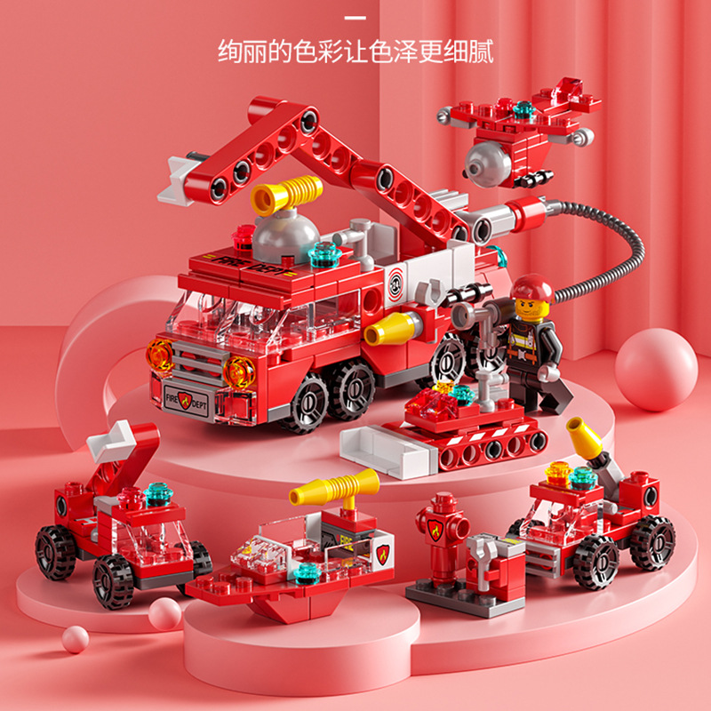 Compatible with Lego Boys' Puzzle Assembled Car Toys Children's Small Particle Deforming Robot King Kong Special Police