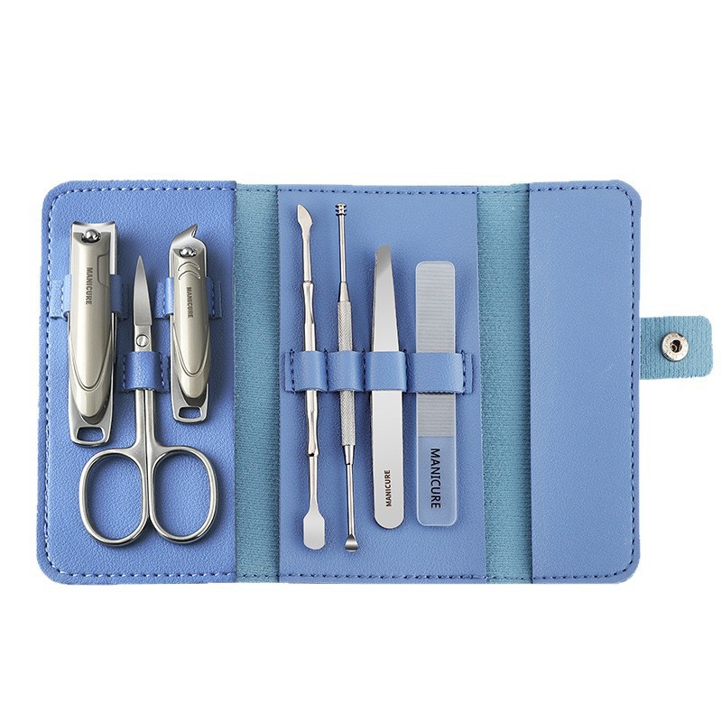 Nailcutter damas afilado gran conjunto de tijeras de uñas pedicura doméstica 7 piezas conjunto de pinzas de uñas