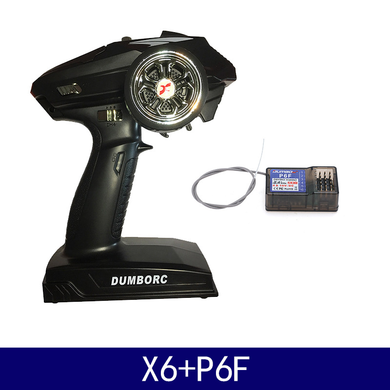 Control Remoto y Receptor Tipo Pistola para Modelismo X6 2.4G de Plástico para Autos Barcos y Tanques RC