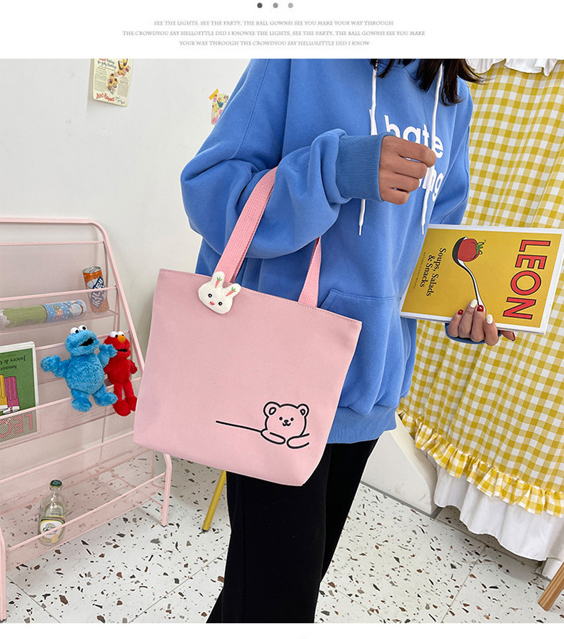 2022 New Japanese-style ins fresh and clean shopping storage bags, lunch boxes, bento bags, girls' handbags, canvas bags undefined