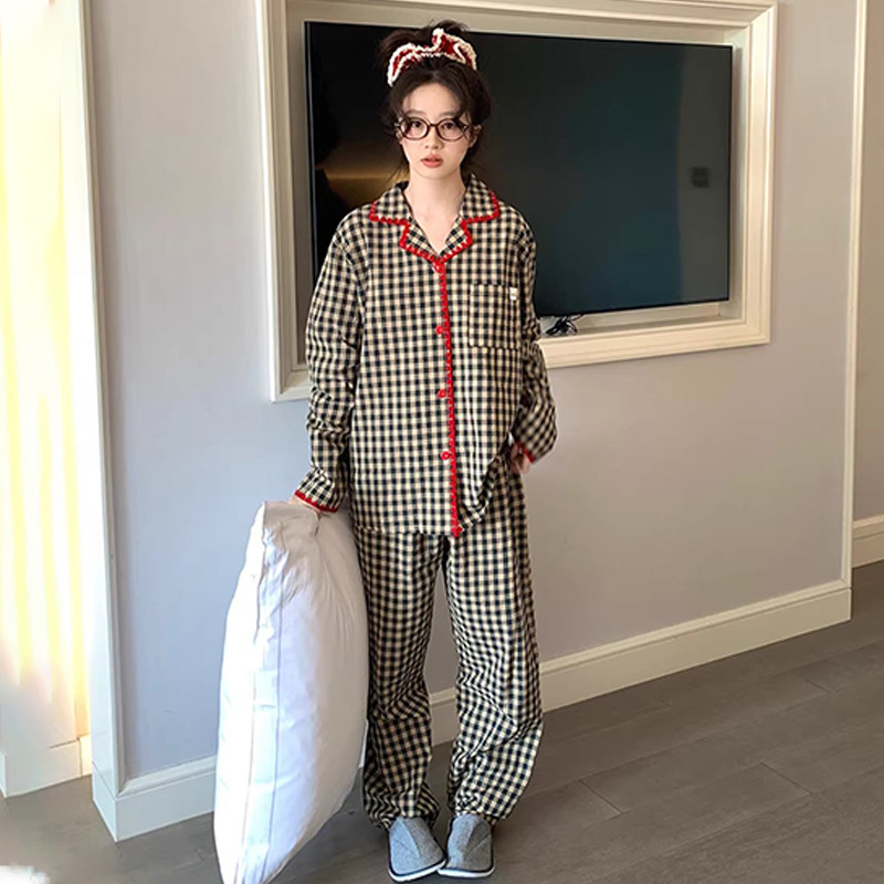 睡衣女春秋季云朵绵长袖2026新款甜美可外穿开衫大码家居服两件套