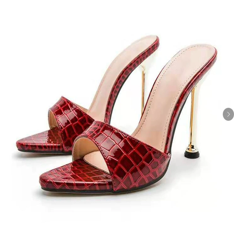 Туфли-скользящие с высоким каблуком YQ002, обувь типа stilettos с заостренным носком, европейский стиль, plus sizes