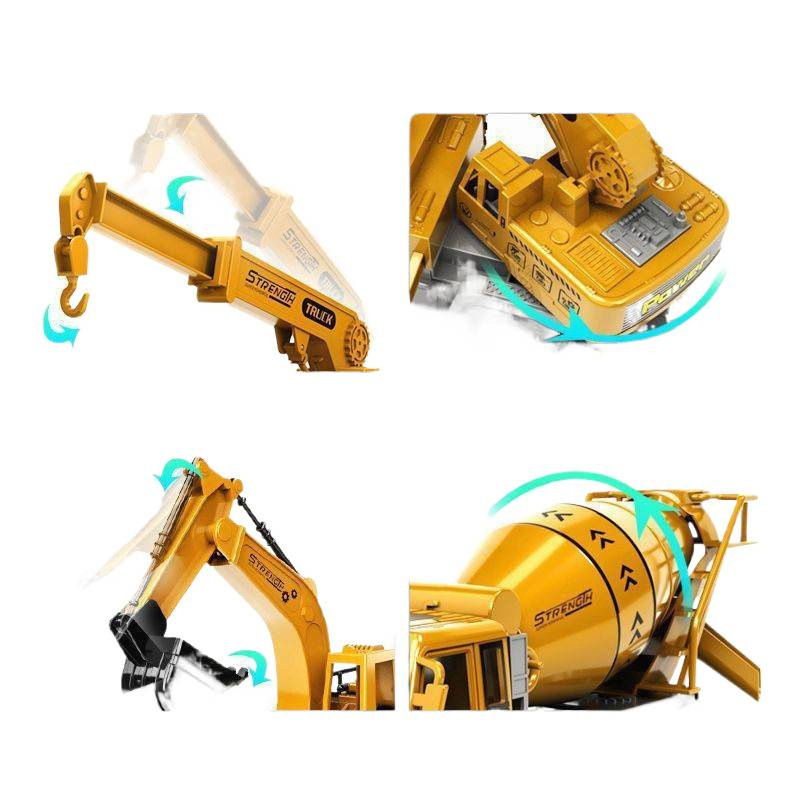 Juguetes para niños grandes excavadoras de ingeniería coches pequeños excavadoras excavadoras de niños mezcladoras grúa caja de regalo