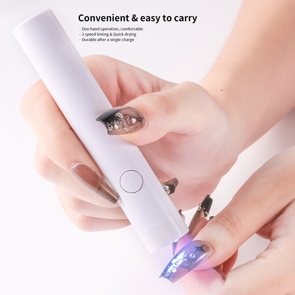 Lámpara de fototerapia de uñas, lámpara de mano, almacenamiento de energía, mini lámpara de horno de secado rápido, sin dedos negros, pequeña máquina de fototerapia portátil
