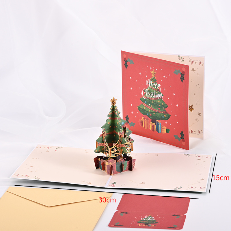 クリスマス立体グリーティングカード、クリエイティブな3Dホリデーカード、友人への誕生日の挨拶、パーソナライズされた手書きの小さなカードが在庫あり|undefined