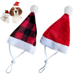 クリスマスのペットの帽子の赤いぬいぐるみのペットのクリスマスの帽子の萌えの頭の飾りの小さい帽子の2025新型の越境