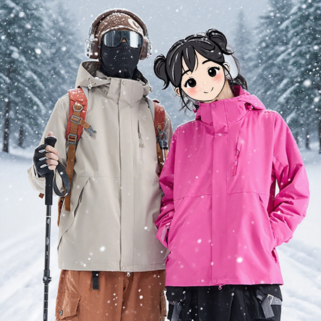 户外硬壳冲锋衣男女骆驼同款三合一冬季外套加LOGO徒步登山两件套