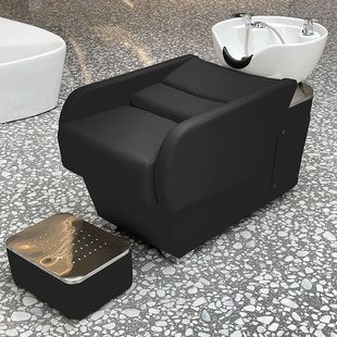 Japanese-Style Small Shampoo Bed, Barber Shop Hairdressing Bed, Hair Salon Special Flushing Bed, Spa Bed, Ceramic Basin, Semi-Reclining Bed
