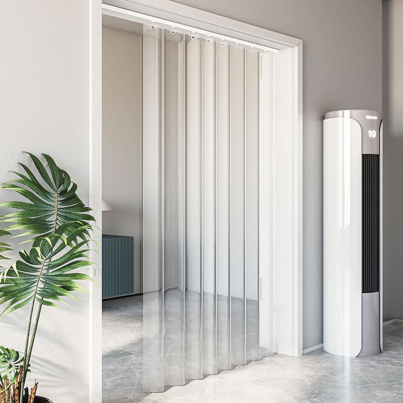 Air-Conditioning Transparent Door Curtain, Anti-Air-Conditioning, Push-Pull Foldableing Partition Curtain, Heat-Insulating Windshield, Shop Commercial Track Slide Curtain