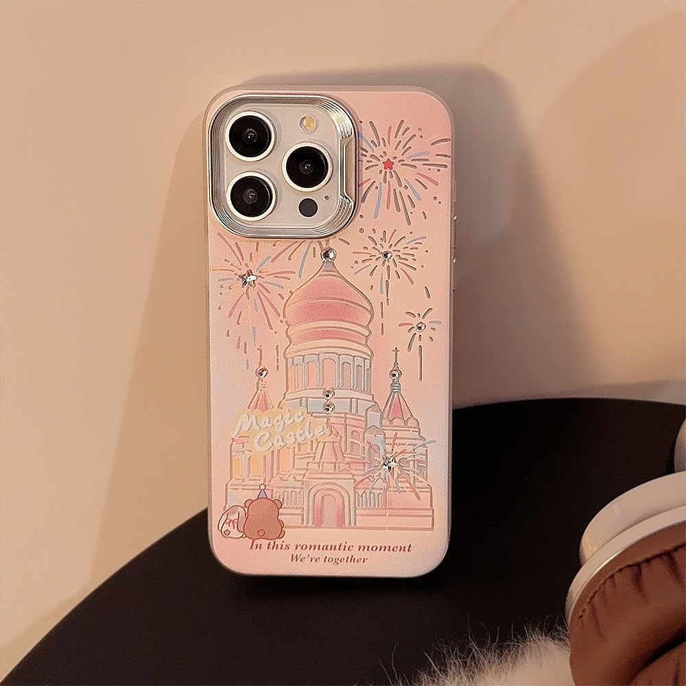 Protective Phone Case For Apple Iphone With Cartoon Fireworks Castle_voghion.com