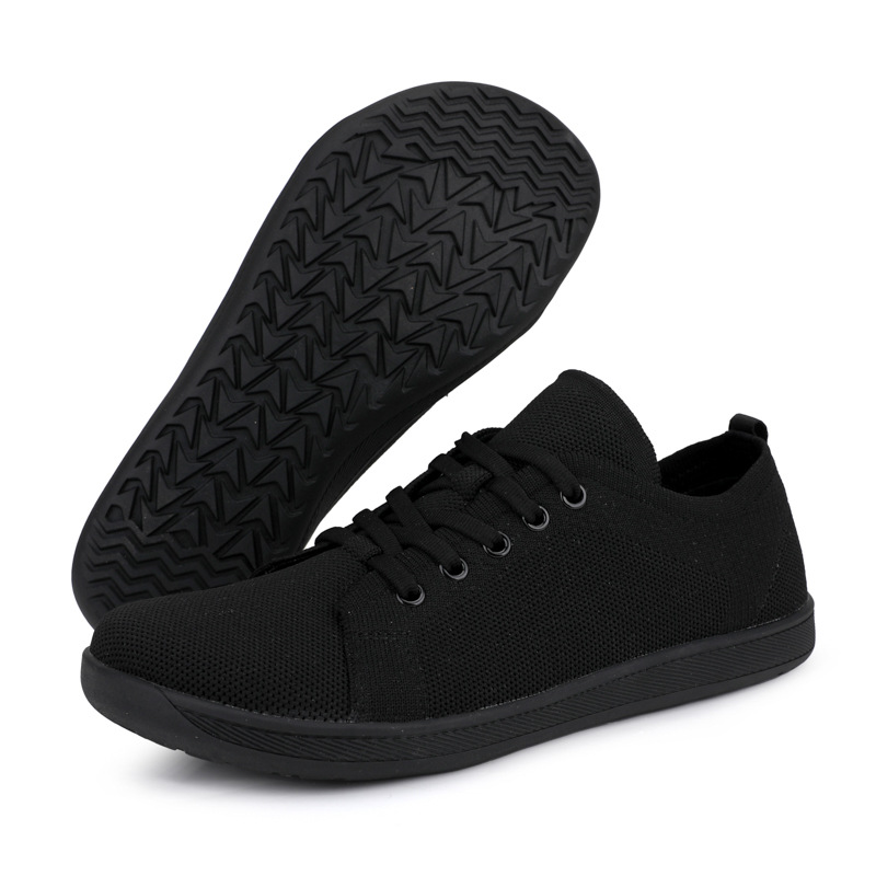 New breathable casual soft sole wide head shoes flat walking shoes wide last flying knitting shoes sports couple fitness shoes_voghion.com