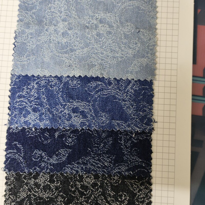 Embossed Bubble Denim Jacquard Fabric Rose Stereo Embossed Jacquard Clothing Fabric Dress Denim Fabric