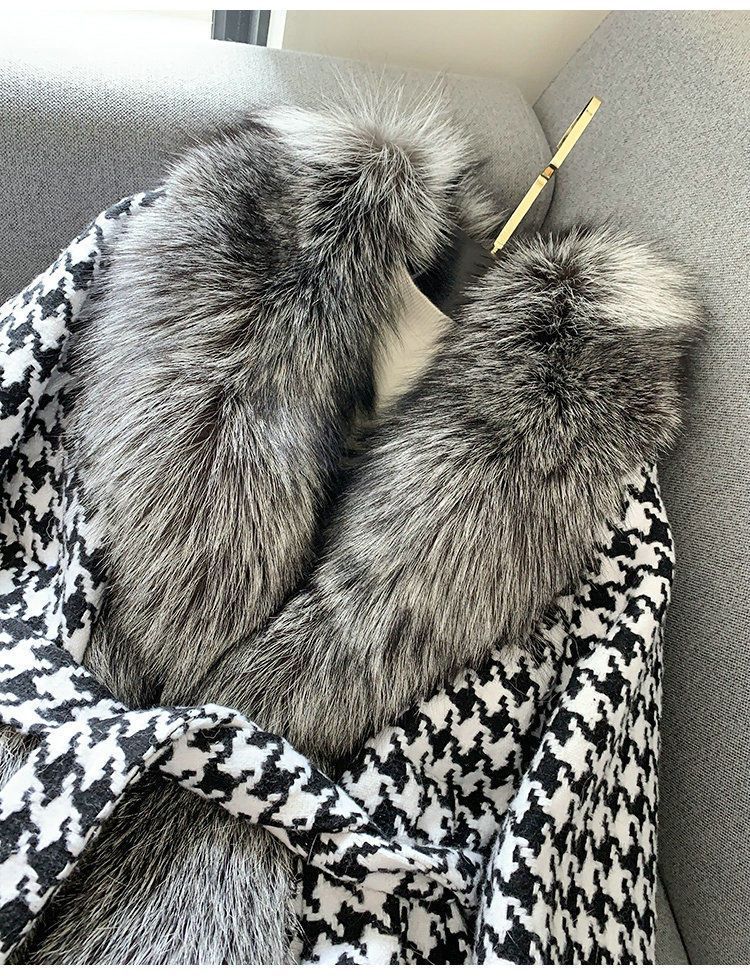 Women's Clothing Fur new young women's short style houndstooth collar sier fox fur_voghion.com