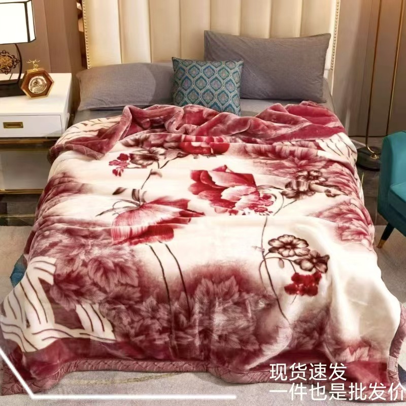 双层拉舍尔毛毯冬季单双人毯子春秋午睡速热盖毯批发代发超柔软