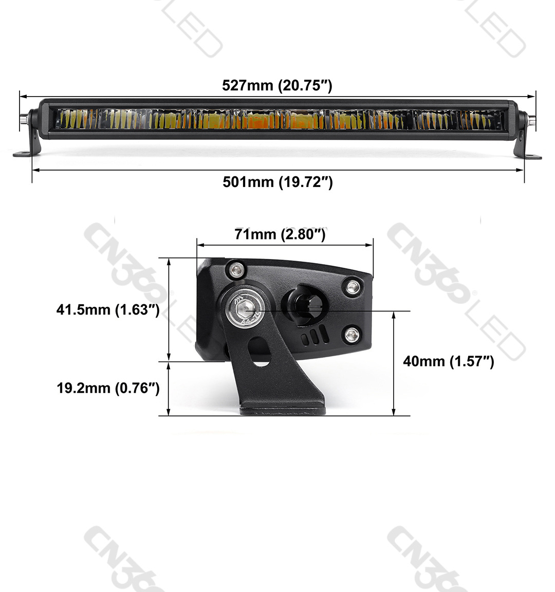 Cn360 54 Models of Dual-Color Led Work Lights, Near Yellow and Far White, High Power, Can Be Installed in the Grille, Popular Export Product