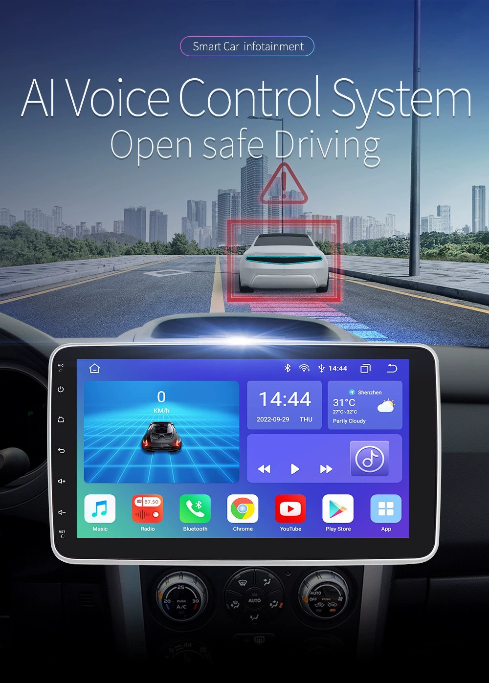 Universal detachable rotating screen for navigator, 10.1 inch