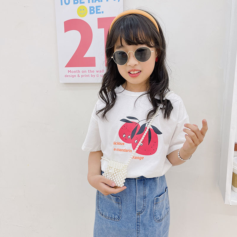Bolso pequeño para niños 2021 Nueva perla pequeña mochila estilo coreano personalidad creativa cadena verano hombro bolsa de mensajero moda