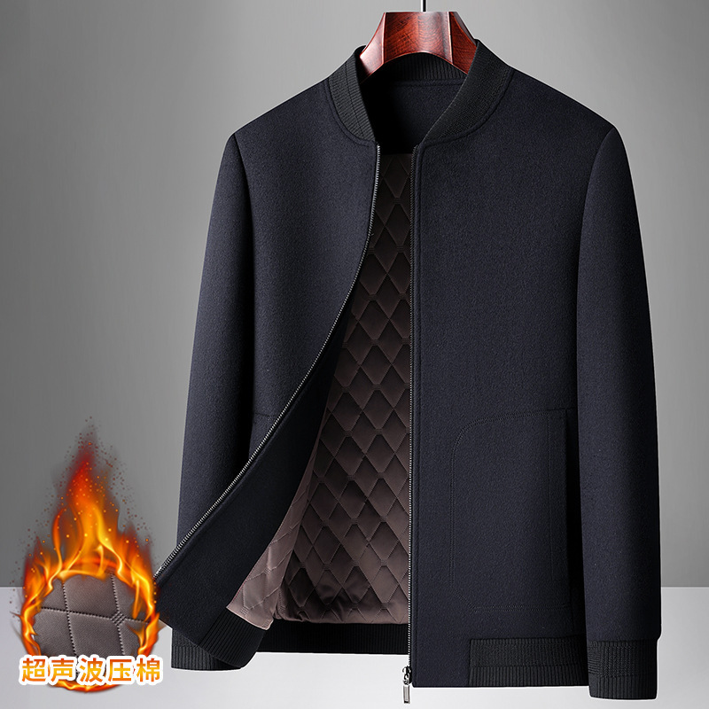 Wool Jacket for Men, Middle-Aged, Baseball Collar, New Autumn and Winter Thick Woolen Coat, Dad Style
