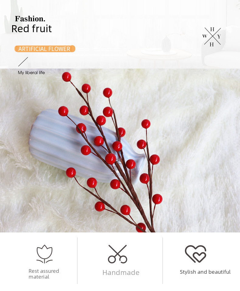 Artificial Berry Branch For Home Decoration And Wedding Ornaments_voghion.com