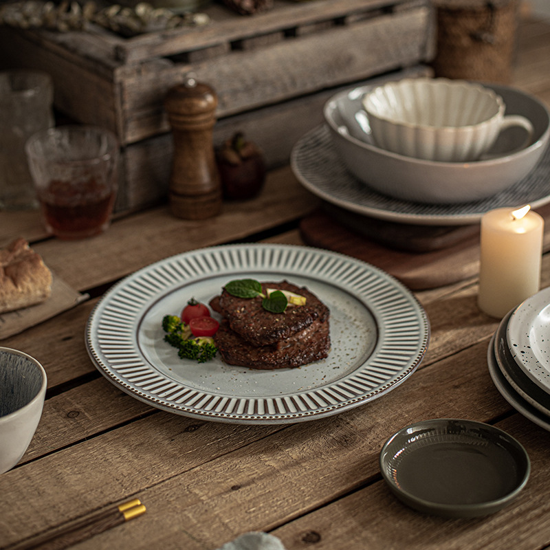 [Vajilla de cerámica caja ciega bolsa de la suerte] Placa de hogar de estilo retro taza de alto aspecto tazón entrega aleatoria ligeramente defecto