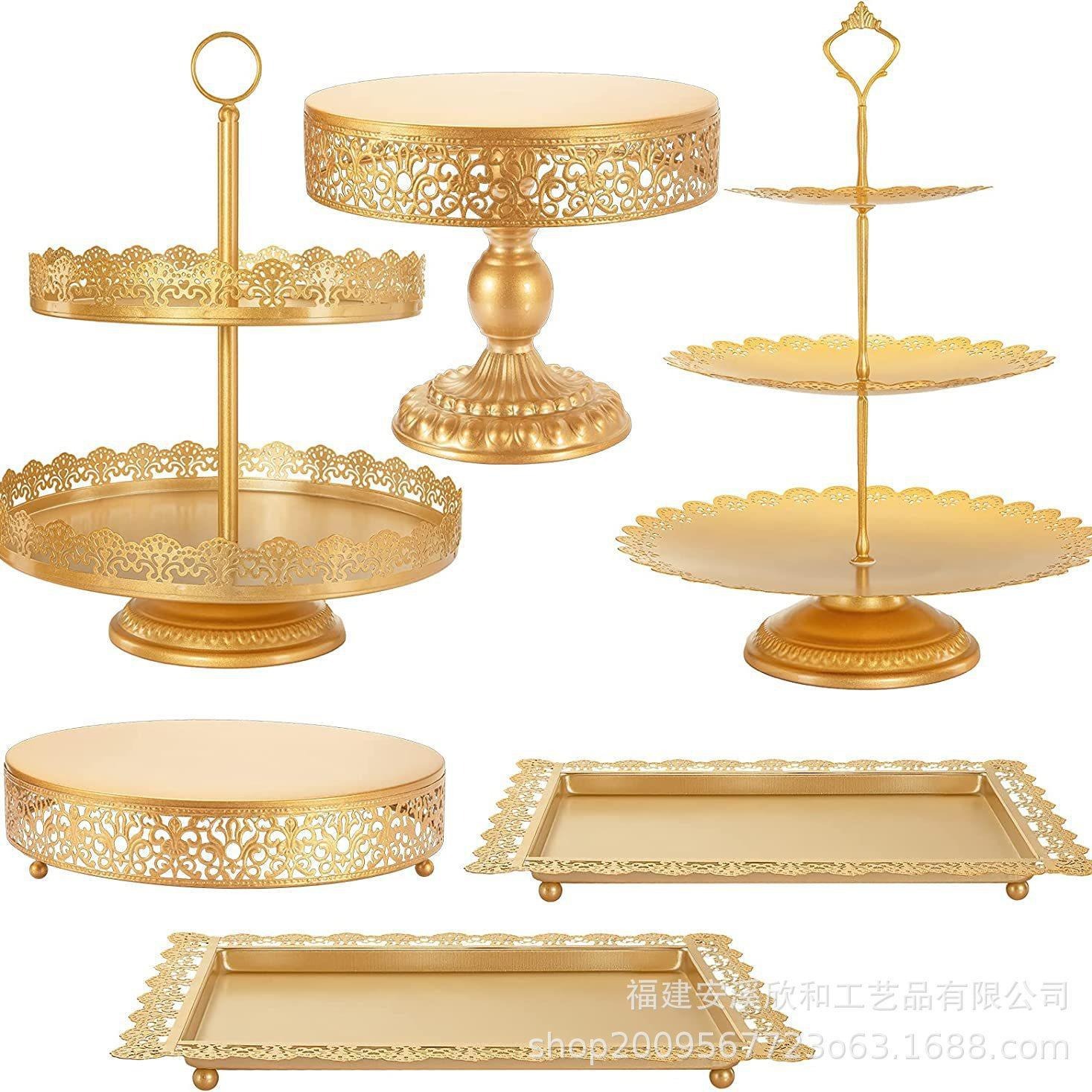 Estilo europeo creativo oro hueco soporte de la torta accesorios de la boda decoración de la Mesa de postre tienda de postres pastel de postre combinación