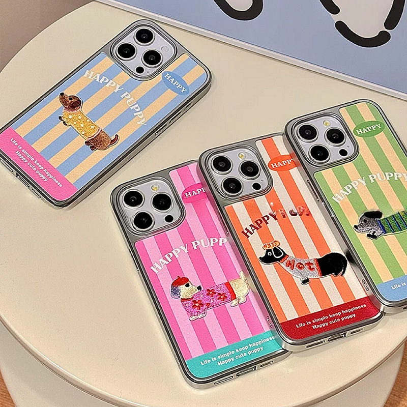Color Stripe Suitable for iPhone14promax Phone Case Apple 15 Electroplated Silver 13 Girl's Heart 12 All-inclusive Color Stripe Suitable for iPhone14promax Phone Case Apple 15 Electroplated Silver 13 Girl's Heart 12 All-inclusive