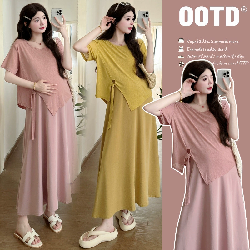 Summer set for pregnant for leisure, plus size