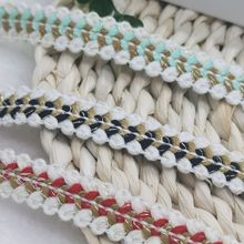 厂家直供小香风腈纶金丝钩边编织毛线花边 服装辅料围巾衣帽配饰