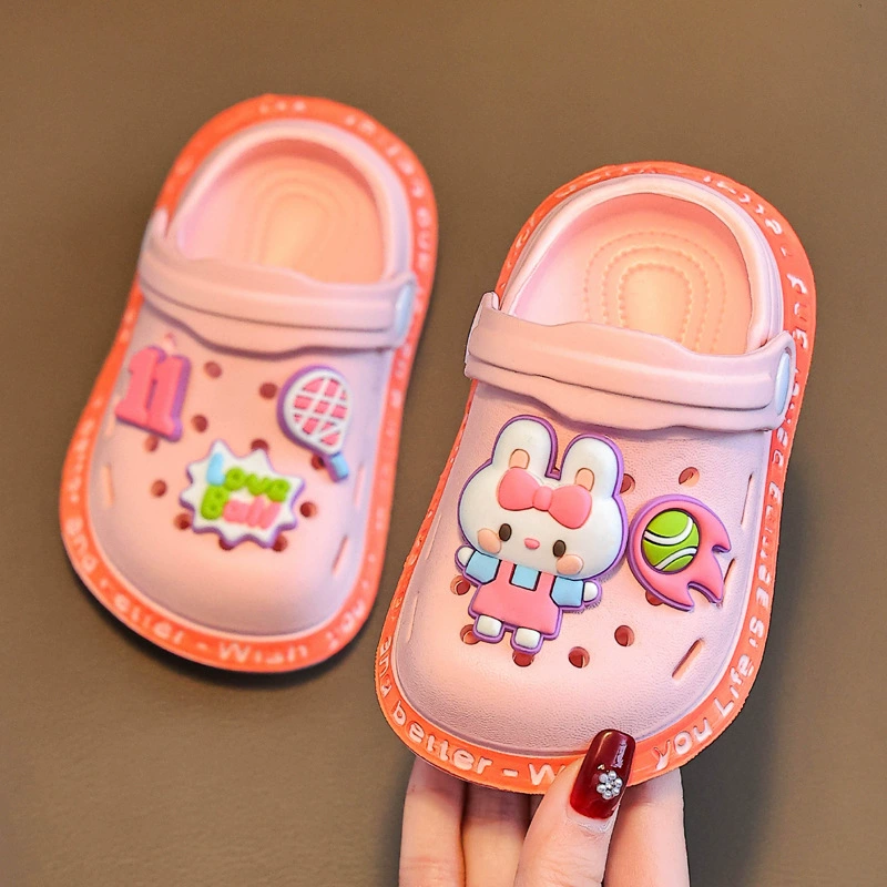 Два детских шлепанца Летняя девочка новая детская пляжная обувь мягкая подошва нескользящая домашняя сандалия детская пещерная обувь