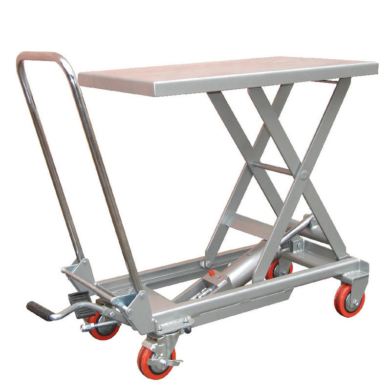 手动液压升降平台升降移动式车平板车推车剪叉式小型平台车现货