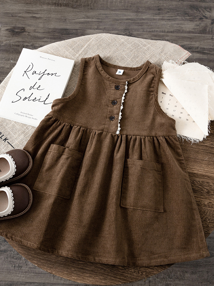 Corduroy Sundress in Khaki