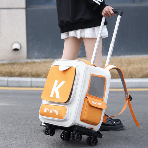 Manufacturer direct supply of cat bag, portable pet trolley case, cat suitcase, shoulder-length trolley pet bag