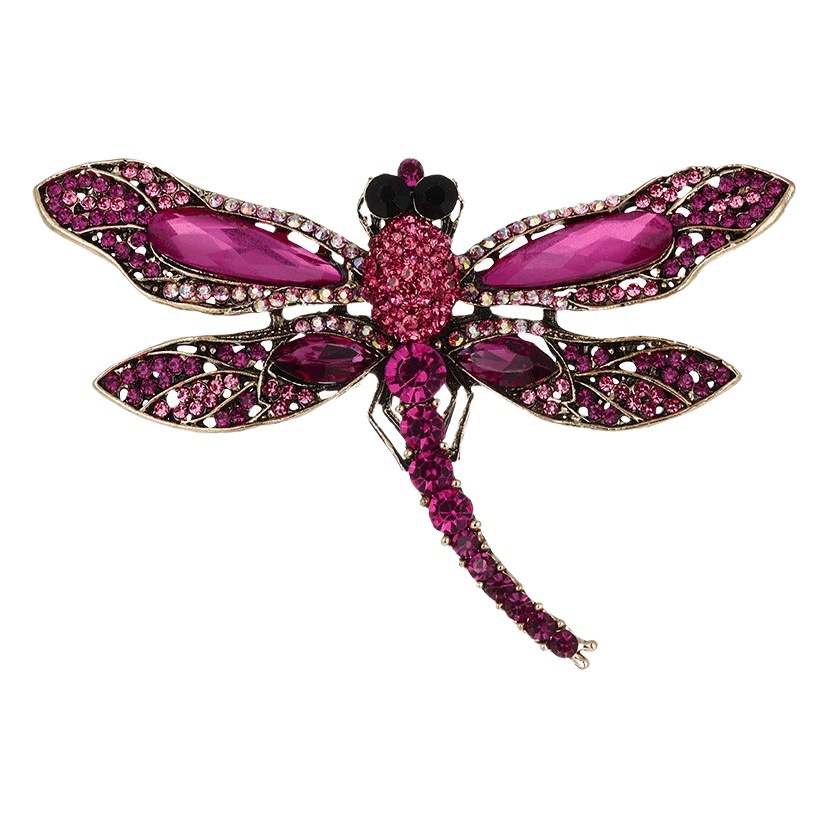 Broche de libélula con cristales estilo europeo