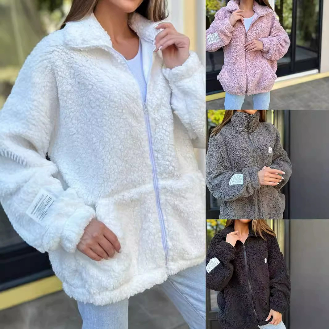Зимняя новинка 2024 года: популярная на Amazon (в Европе и Америке) плюшевая кардиган-куртка для женщин, трансграничная продажа.