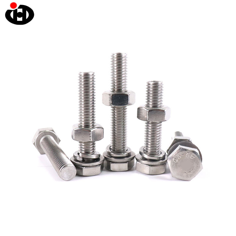 厂家销售304不锈钢外六角螺栓平垫弹垫三组合GB9074.17M3M4M5-M12