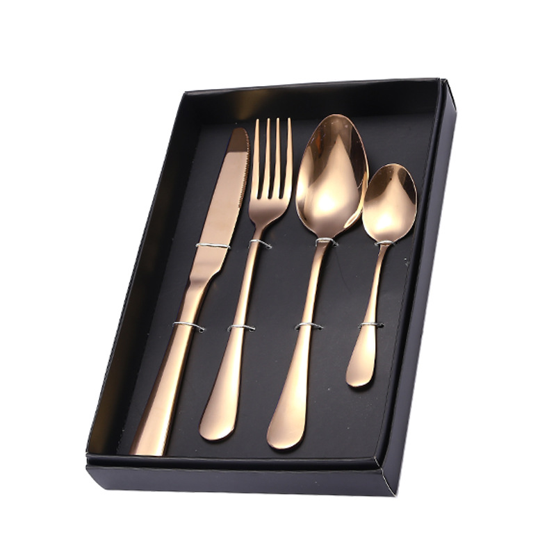 로즈 티스푼 4종 세트(블랙박스)