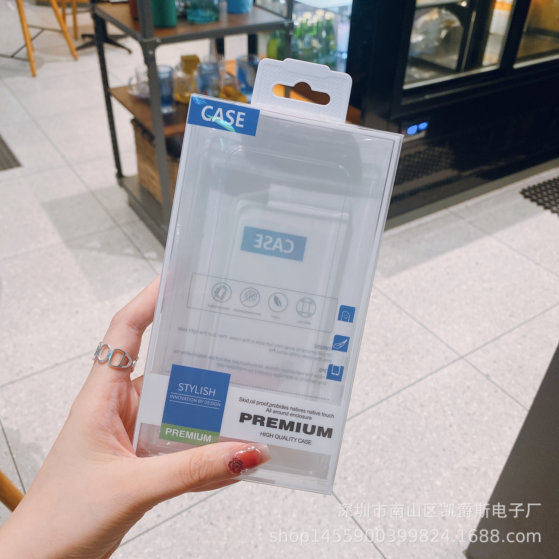 투명한 물집-검정색 후크