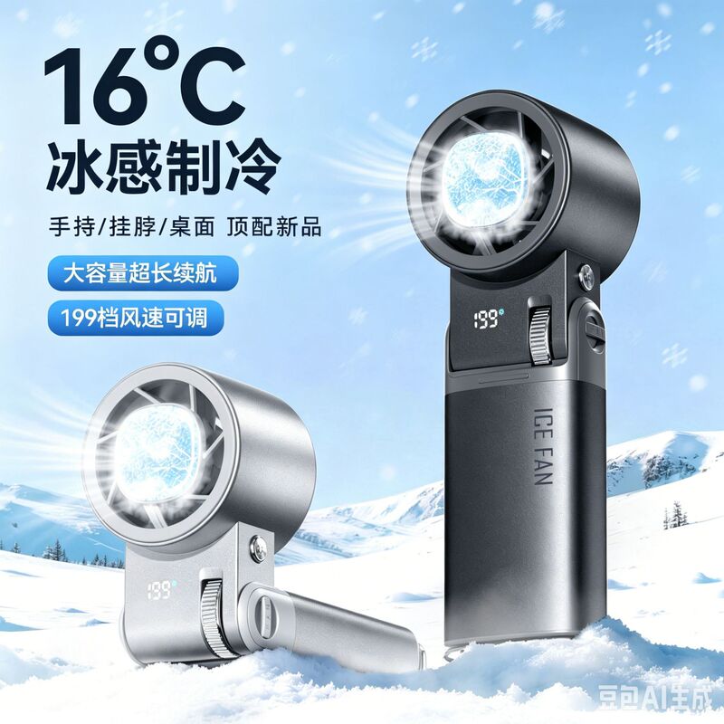 2026 New Model Neck-Hanging Long-Lasting Portable Turbo Strong Wind Handheld Powerful Mini Fan Cooling Mini Air Conditioner