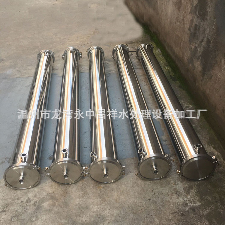 厂家直供不锈钢拉丝镜面抛光快开式8040-2卫生级8寸2芯无缝膜壳