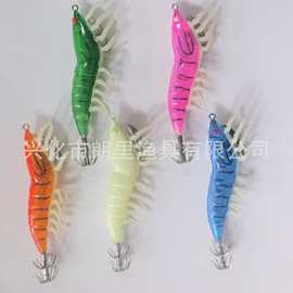 厂家批发仿真虾 软脚龙虾 夜光木虾鱿鱼钩  钓章鱼饵 软脚仿真虾