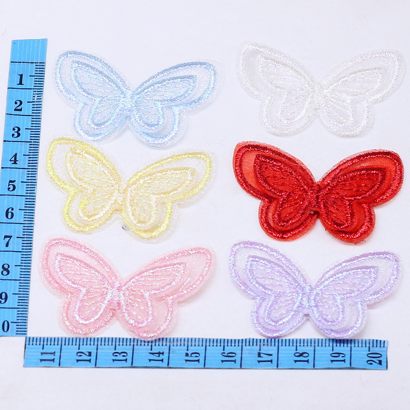 Mesh embroidery material clothing accessories patch double-layer…