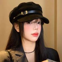 英伦风贝雷帽女日系复古大头围报童画家帽子显脸小百搭黑色帽子潮