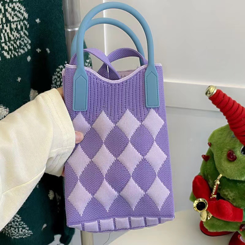 Nuevo amor bolso del teléfono móvil bolso de punto al por mayor de gran capacidad bolso de mano estudiante crossbody bolsa de lana fábrica