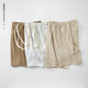 Men's 260g Twill Double-Sided Cotton Breathable New Japanese-Style Five-Point Sports Straight-Leg Sweatpants Men's Mid-Length Pants