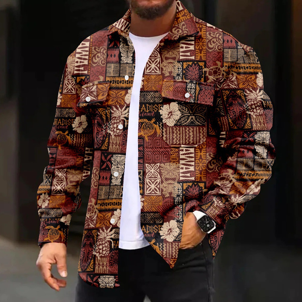 Venta caliente moda moda moda impresión digital chaqueta de solapa retro estilo británico chaqueta de un solo pecho MD05