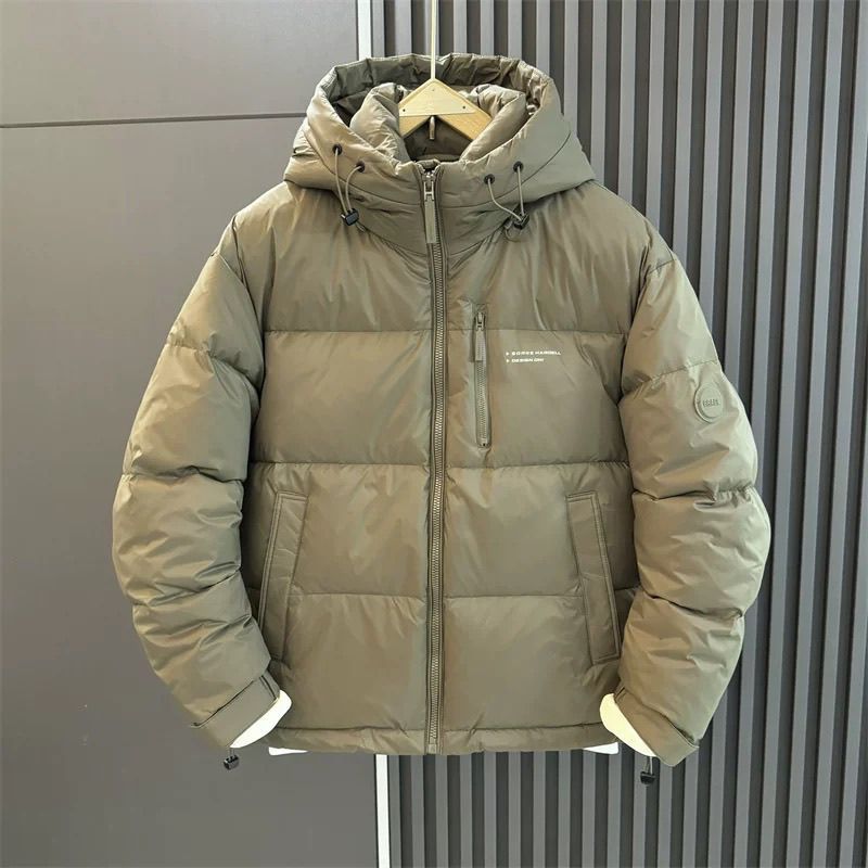 Men's Casual down Jacket 2025 Winter New Duck down Jacket Easiest for Match Youth Warm Hooded Thickened Short Style