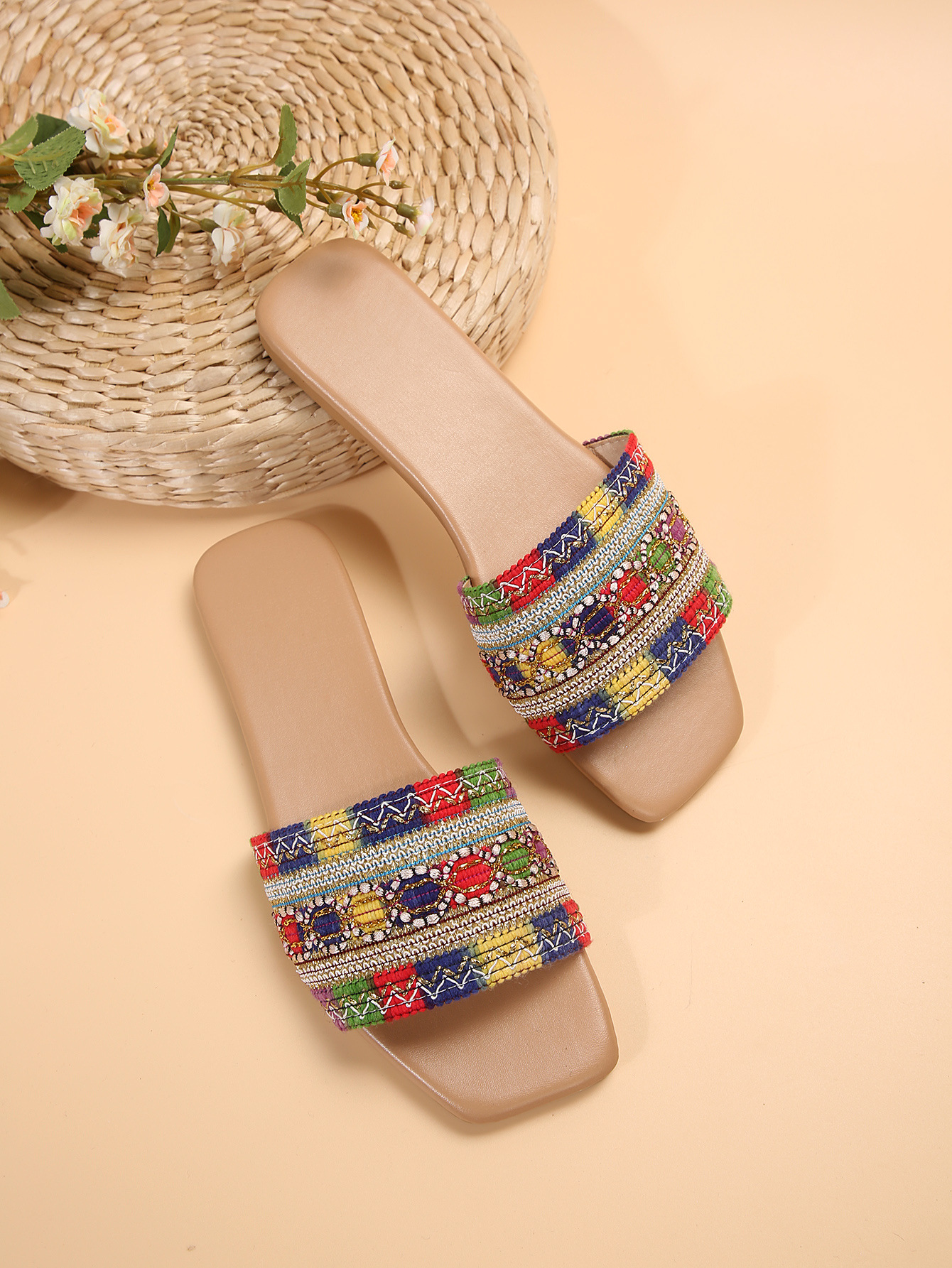 Women's Vacation Color Block Open Toe Slides Slippers display picture 2